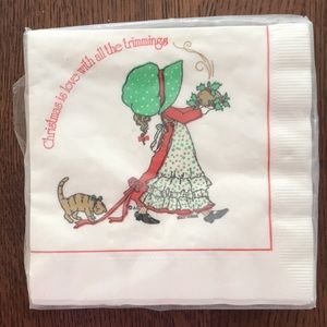 Holly Hobbie Christmas Girl Luncheon Napkins American Greetings Pack of 20 NEW